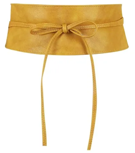 Frentree Damen Taillengürtel, breiter Wickelgürtel Obi Gürtel zum Schnüren Hüftgürtel Bindegürtel