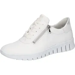 Waldläufer 916001-303 Vega BUFA Weiß Silber Gr. 38.5 - Damen-Schnürhalbschuhe aus hochwertigem Echtleder, ideal für höchsten Tragekomfort und stilvolles Auftreten.