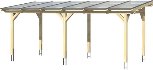 Skan Holz Terrassenüberdachung Siena 648 x 350 cm - Freistehende Terrassenüberdachung aus Leimholz mit stabilen Polycarbonat-Doppelstegplatten. Ideal für sofortigen Aufbau ohne Wandmontage und schützt vor UV-Licht, Bläuebefall und Rissbildung.