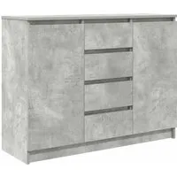 vidaXL Sideboard Betongrau 100,5x35x76 cm - Kommode aus Holzwerkstoff mit viel Stauraum, ideal für Ordnung im Wohnzimmer oder Home-Office. Robustes Material sorgt für Langlebigkeit und schützt vor Feuchtigkeit.