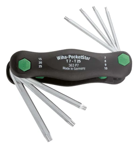 Wiha Winkelschraubendreher phosphatiert T7 - 25 PocketStar - 23051