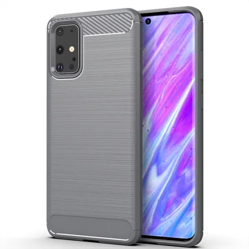 Handyhülle Schutz Case für Samsung Galaxy S20 Plus Cover Bumper Carbon Grau