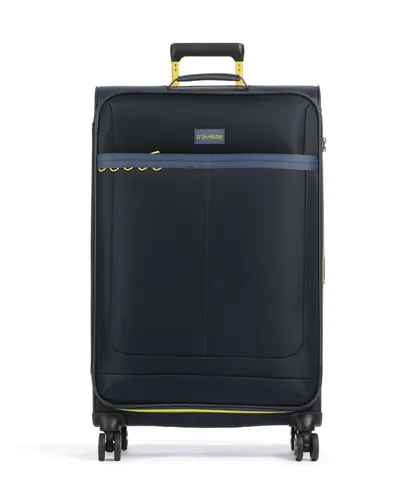 Travelite Color Craze 4-Rollen Trolley dunkelblau 8000049-20 - Trolley 77 cm, 4 leichtgängige Rollen für müheloses Reisen und modernes Design in Dunkelblau.