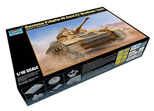 Pzkpfw IV Ausf. F2 Medium Tank 1:16 Model Kit von Trumpeter - Detailgetreuer Bausatz im Maßstab 1:16, ideal für Modellbau-Enthusiasten und Sammler, die historische Panzer lieben.