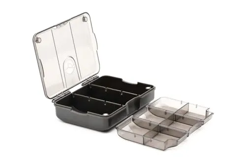 Korda 9 Compartment Mini Box - Angelbox für Kleinteile zum Karpfenangeln, Tacklebox für Angelzubehör zum Angeln auf Karpfen