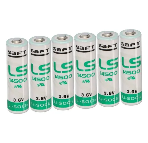 Saft Lithium 3,6V Batterie LS14500 AA - Zelle 6er Pack - Batterien & Akkus – 6x Saft Lithium 3,6V LS14500 AA mit 2600mAh, ideal für Memory-Back-Up-Systeme und Alarmanlagen, langlebig und temperaturbeständig von -60 bis 85°C.