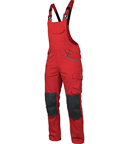 WÜRTH MODYF Arbeitslatzhose Stretch X - professionelle Arbeitshose für Herren - Latzhose mit Reißverschluss - in der Größe 60 in Rot