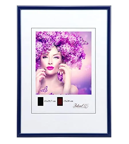 IDEAL TREND New Lifestyle Kunststoff Bilderrahmen Kunststoffrahmen Bildhalter Bildträger: Farbe: Blau | Format: 50x60