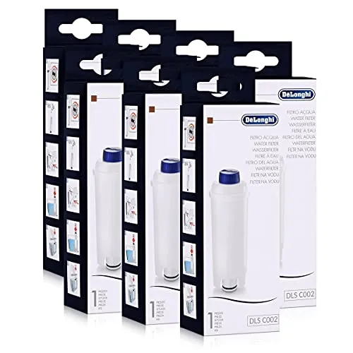 DeLonghi DLS C002 Wasserfilter 7er Pack für Kaffeevollautomaten - Kaffeeautomaten-Wasserfilter für DeLonghi, verbessert die Kaffeequalität durch effektive Reduzierung von Kalk und Schwebstoffen für vollen Geschmack.