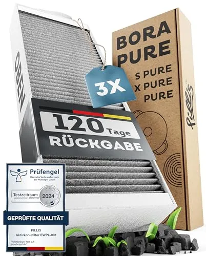 PILLIS Aktivkohlefilter Set – PUAKF Filter ist kompatibel mit Bora Pure (PURU) und Bora X Pure (PUXU)