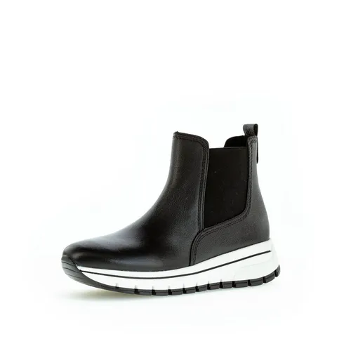 Gabor Damen Chelsea Boots - Bequeme Stiefeletten mit Wechselfußbett - Wanderschuhe mit flachem Absatz und idealer Passform für höchsten Tragekomfort. Perfekt für Übergangszeiten und vielseitig kombinierbar.