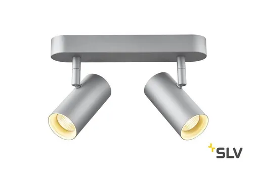 NOBLO II Indoor LED Deckenaufbauleuchte 2700K silber - Einbauleuchte aus Aluminium mit dreh- und schwenkbarem LED Strahler, ideal für moderne Lichtkonzepte und in verschiedenen Gehäusefarben erhältlich.