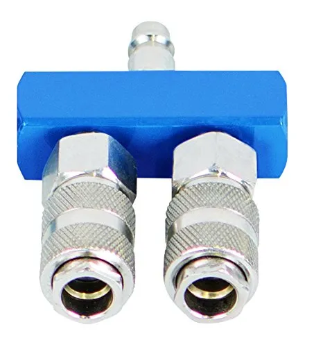 Scheppach Druckluftverteiler 2 Wege Schnellanschlusskupplungen | Druckluftkupplung Kupplungsstecker Kupplung Anschlusskupplung Druckluft Kompressor Zubehör 2fach 7906100722
