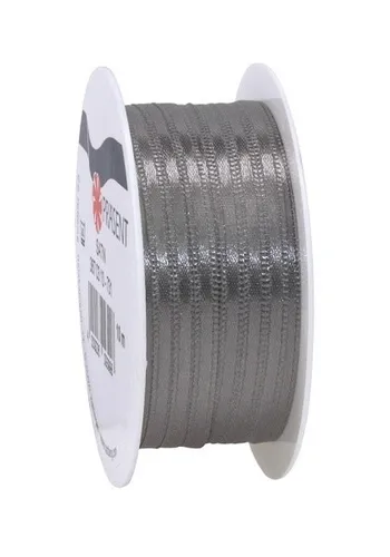 PRÄSENT GESCHENKBAND SATIN SCHIEFER GRAU 10 M  NEU