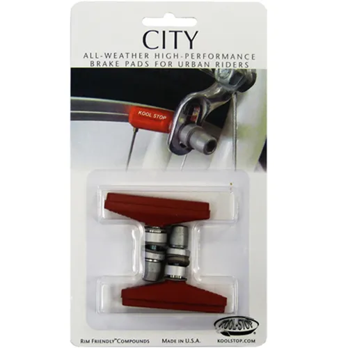 Kool-Stop Bremsschuhe T9 City Pad V-Brake, L=53mm symm., für Aluminiumfelgen, sa