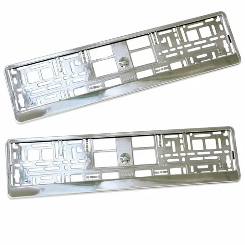 2x EU Kennzeichenhalter Nummernschildhalter Halterung PKW KFZ Chrom