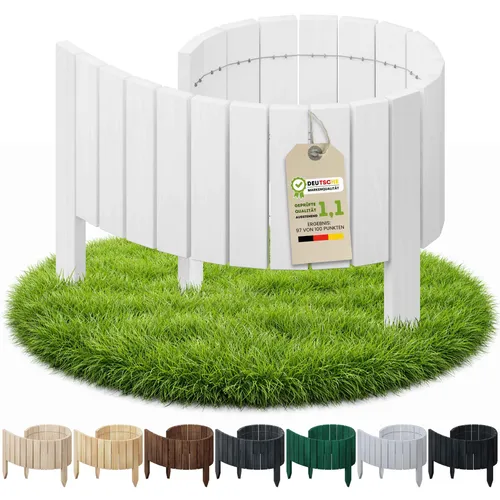 Floranica Palisade Flexible Beeteinfassung 100x10 cm - Beeteinfassung aus hochwertigem Kiefernholz, flexibel einsetzbar und einfach ohne Werkzeug zu installieren – ideal für eine strukturierte Gartengestaltung.
