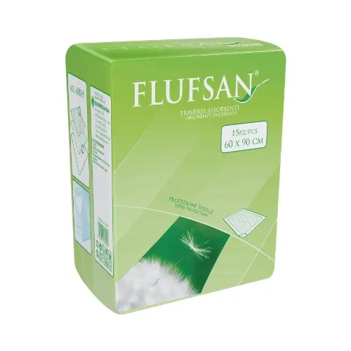 Flufsan Einweg-Bettunterlagen, 60 x 90 cm - 90 Stück - Inkontinenzeinlagen für höchsten Komfort, schützen Matratzen und Bettwäsche zuverlässig vor Feuchtigkeit und sorgen für ein hygienisches Schlafumfeld.