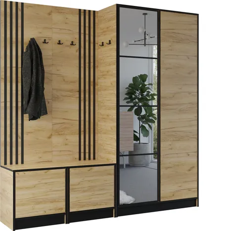 KIER FURNITURE Flurgarderobe Garderobenschrank 211,2x205x39cm, Craft Eiche