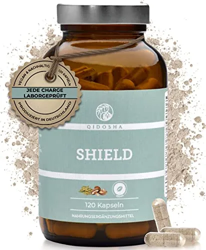 QIDOSHA® Jod Selen Komplex für die Schilddrüse² – Hochdosiert & Vegan - Jodpräparate in Glasbehältern, hochdosiert mit L-Tyrosin, Eisen, Zink und Vitaminen. 100% plastikfrei, geschmacksneutral und in Deutschland hergestellt.