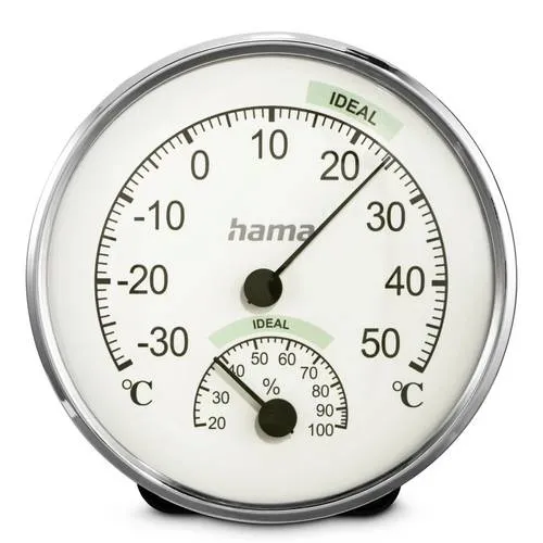 Hama Thermometer Hygrometer Analog 12,5 cm Edelstahl