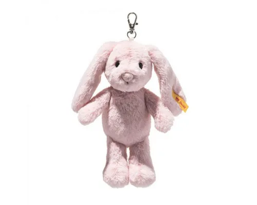 Steiff Hase Hoppie Anhänger rosa 16 cm - Kuschelweicher Steiff Hase Hoppie in rosa, 16 cm groß. Waschmaschinenfest bis 30°C, ideal für Abenteuer und Spielspaß. Mit dem berühmten Knopf im Ohr ist er der perfekte Begleiter für Groß und Klein.