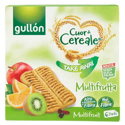 Gullón Cuor di Cereale Take Away Multifrutta,Obstriegel,Packung mit 144g