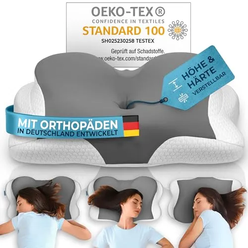 Glückstoff® Orthopädisches Kissen – Nackenschmerzen aus Memory Foam