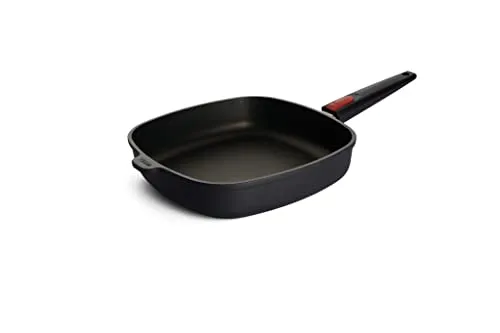Woll Nowo Titanium Viereckpfanne 28x28 cm - Pfanne mit herausragender Antihaftversiegelung für müheloses Kochen und Abwaschen. Abnehmbarer Stiel für optimale Lagerung und Ofenfest bis 260 °C. Ideal für Gas, Elektro und Glaskeramik.