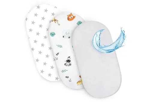 Totsy Baby Spannbettlaken Set - 2 x wasserdichte Bezüge für Kinderwagen & Stubenwagen - Spannbettlaken Set, ideal für Babys, mit 50% Baumwolle und 50% Polyester für optimalen Komfort und Schutz.