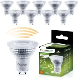 LUMILED GU10 LED Lampe dimmbar 8W 650 Lm Leuchtmittel 4000K neutralweiß Strahler, ersetzt 80W Halogenlampen 36° Reflektorlampen 10 Stück Lampen