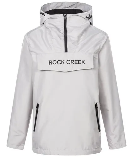 Rock Creek Damen Windbreaker Anorak D-474 in Grau - Größe S - Stylischer und bequemer Windbreaker für Damen, ideal für den Alltag. Leicht und atmungsaktiv, mit praktischer Kapuze und Stehkragen für zusätzlichen Schutz.