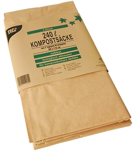 PAPSTAR Kompostsäcke braun 240 Liter 2 Stück