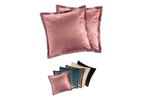 MOON Heimtextilien Kissenhülle 2er Pack 40x40 cm Kissenbezug edle Samt Optik Moon Flora