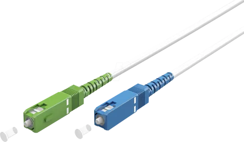 GOOBAY 59622 - Simplex LWL Patchkabel, SC-APC (8°)<>SC-UPC, weiß, 10 m