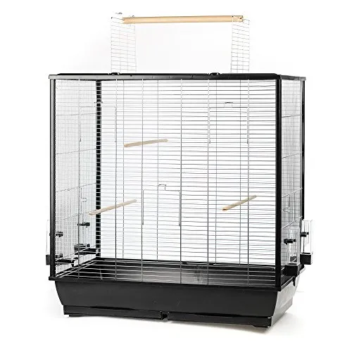 Großer Vogelkäfig für Wellensittiche und Kanarienvögel mit Freisitz - Robuster Vogelkäfig mit modernem Design, einfach aufzubauen und ideal für Großsittiche sowie für eine artgerechte Haltung.
