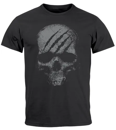 Neverless Print-Shirt Herren T-Shirt Totenkopf Skull Totenschädel Skelett Print Aufdruck mit Print