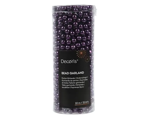 Kaemingk Perlenkette Kunststoff 8mm x 10 Meter Weihnachtsbaum Deko - Perlengirlande - Christbaumschmuck & Weihnachtsdeko - Feige