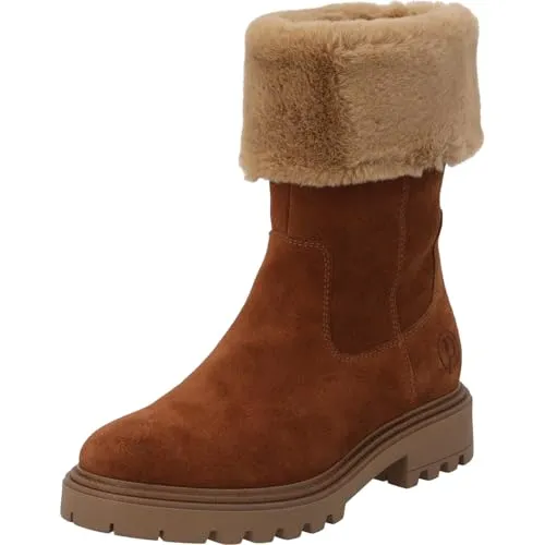 Palado Winterstiefel Damen Beilabla – warme Stiefel aus hochwertigem Rindsleder – bequeme Winterschuhe für kalte Herbst- und Wintertage Braun UK8 - EU41