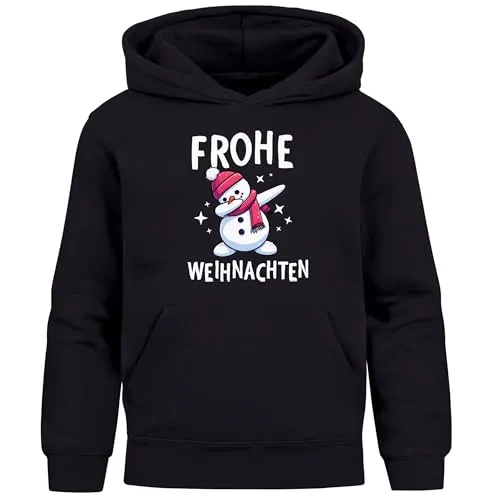 MoonWorks® Kinder Hoodie Weihnachten Pullover mit lustigen Motiven Schwarz 164 - Der perfekte Weihnachtspullover für Kinder! Mit fröhlichen Dabbing XMAS-Motiven bringt dieser Kapuzenpulli Freude und Wärme in die kalte Jahreszeit. Ideal als Geschenk und für festliche Anlässe.