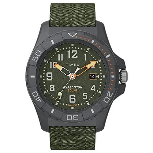 Timex Herren Expedition North Freedive Ozean Uhr TW2V40400 45mm - Armbanduhren für Herren mit 50 m Wasserdichtigkeit, solarbetrieben und im robusten Military-Stil für Abenteuer und Outdoor-Aktivitäten.