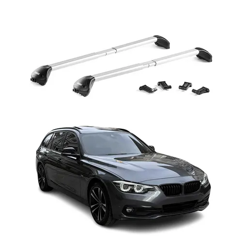 Dachträger für BMW 3er Touring F31 2012-2019 - Hochwertiger Aluminium-Dachträger mit TÜV, aerodynamisch und einfach zu installieren. Ideal für Fahrradträger, Ski- und Snowboardträger – für maximale Vielseitigkeit und Sicherheit.
