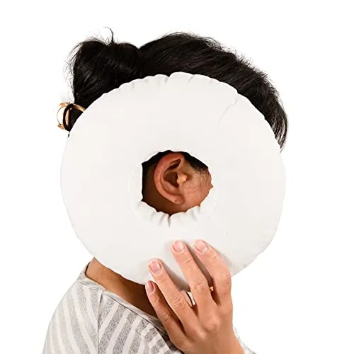 UKTYUAS Piercing Kissen, Piercing Pillow Mit Loch Für Ohr Gegen Ohrenschmerzen, Donut Kissen Kissen seitenschläfer, Kissen mit Loch Kopfkissen aus Memory Foam, Schlafring zur Schmerzlinderung (Beige)