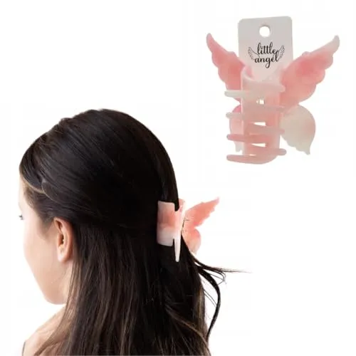 Schmetterling Haarspange Damen – Elegante Butterfly Haarklammer in Rosa für Mädchen & Frauen – Rutschfest, Stabil & Stylisch – Frisurenaccessoire für Alltag, Schule, Party & Hochzeit