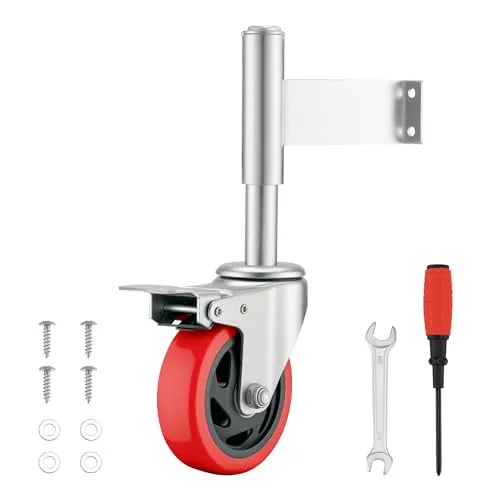 Wiltec Torrolle mit Bremse bis 150 kg Traglast, Torlaufrolle mit robustem Rad, Schiebetorrolle aus Stahl, Lenkrolle für Schiebetor und Gartentor