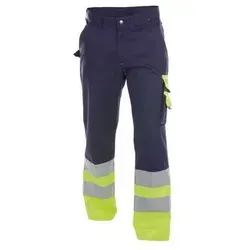 DASSY Omaha Warn Bundhose 200620 6892 DUNKELBLAU/NEONGELB Gr. 56+ - Arbeits- & Schutzkleidung, hochsichtbare Warnschutz Bundhose aus PESCO 70 Material für optimale Sicherheit bei der Arbeit.
