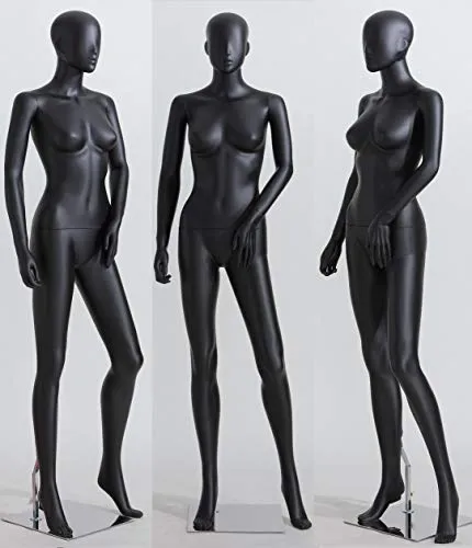 Neu Hochwertig Frau weibliche Maskulin schöne abstrakte schwarz Schaufensterpuppe in Matt Nase und Mund geformt (Frau LF4-8 schwarz matt)
