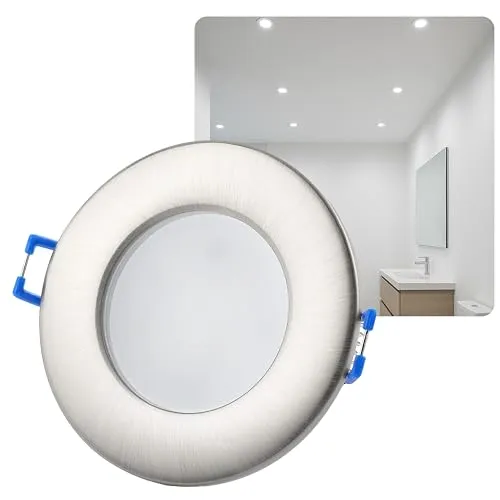 Sweet Led | LED Einbaustrahler 230V - Deckenspots LED Spots Badezimmer 6,5W 530lm - IP44 Einbauspots fürs Badezimmer flache Einbaustrahler | Rund - Chromfarbig, kaltweiß