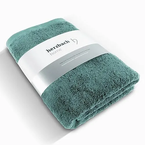 herzbach home Saunatuch 80 x 200 cm (Ozeangrün) – Großes, weiches & saugstarkes Saunahandtuch in Bester Qualität – 100% natürliche Baumwolle