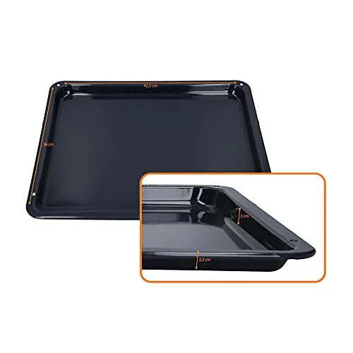 DL-pro Backblech 42,5x36x2,3cm emailliert für AEG Electrolux Juno 387028720/2 3870287202 387028720 für AEG Competence für Backofen Herd